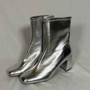 a new day Metallic Silver Ankle Booties